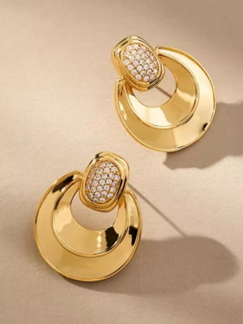 NWT Luv Aj by Anthropologie Doorknock Earrings in Gold